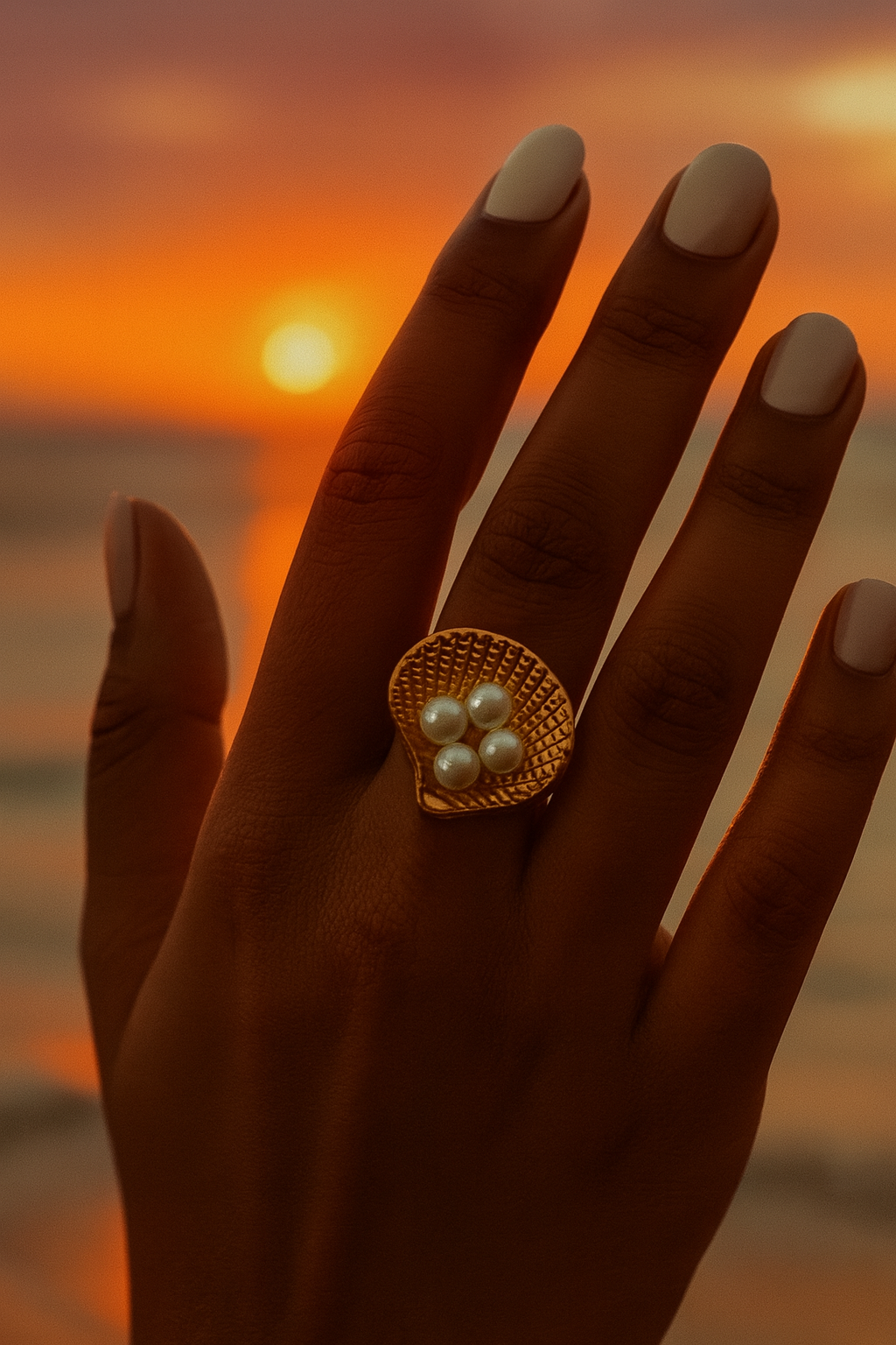 The Seashell Adjustable Ring