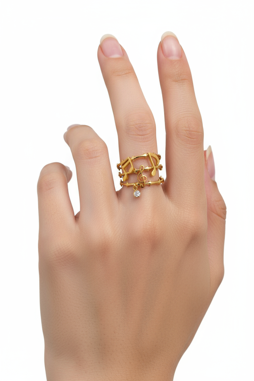 Musical Note Adjustable Ring
