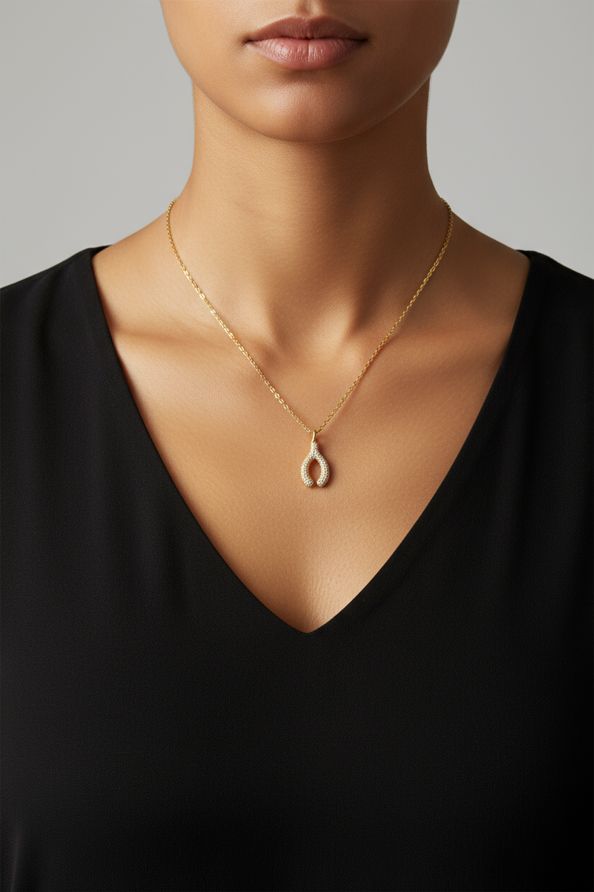 the Wishbone Pendant Necklace